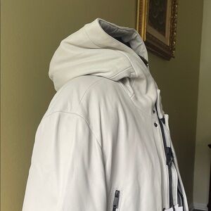 DKNY Men's Off-White Hooded Performance Jacket